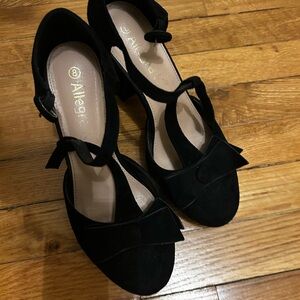 Allegra K Women's Black Bow Heels